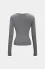 Draped Cowl Neck Ruched Long-Sleeve Top sold by Micas
