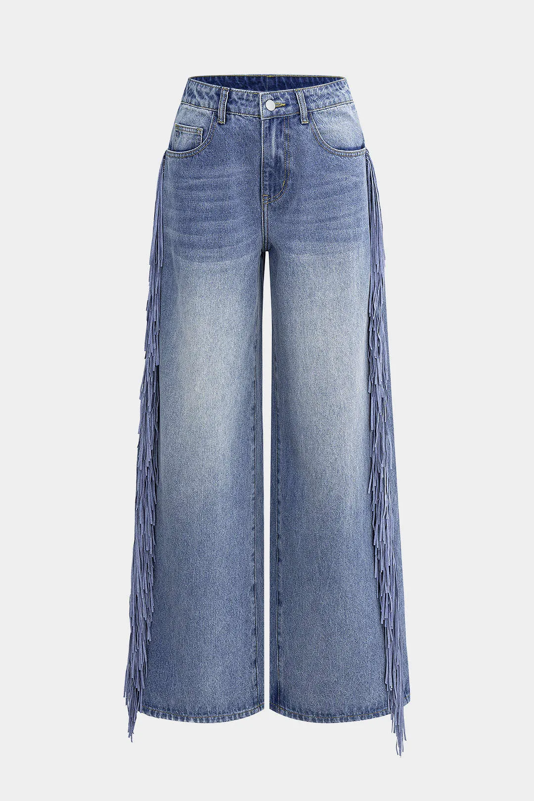 Denim Tassel Wide Leg Jeans sold by Micas