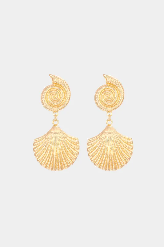 Metallic Conch Shell Shape Earrings sold by Micas