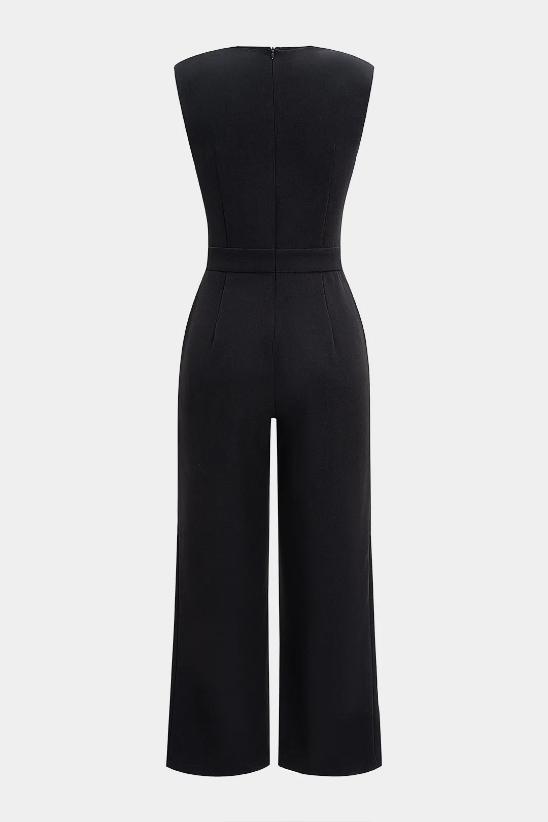 Asymmetrical Ruched Metallic Decor Zipper Tank Sleeveless Jumpsuit sold by Micas product image thumbnail 2