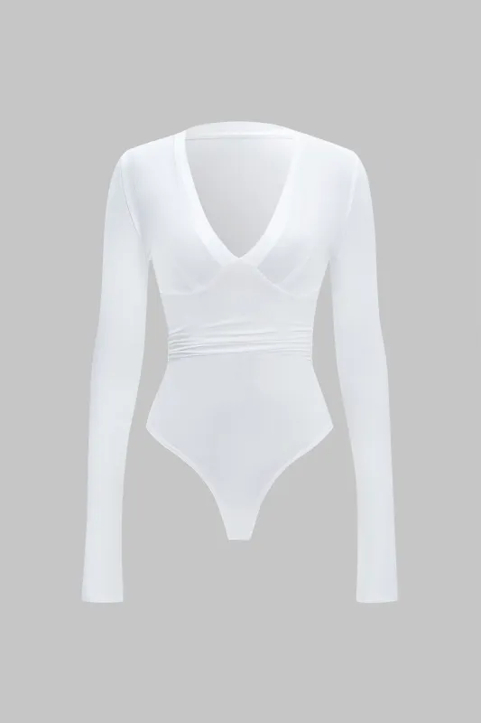 Ruched Long-Sleeve Bodysuit sold by Micas