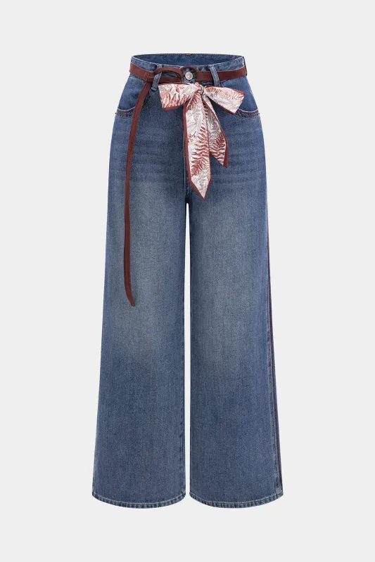 Denim Washed Belted Jeans sold by Micas