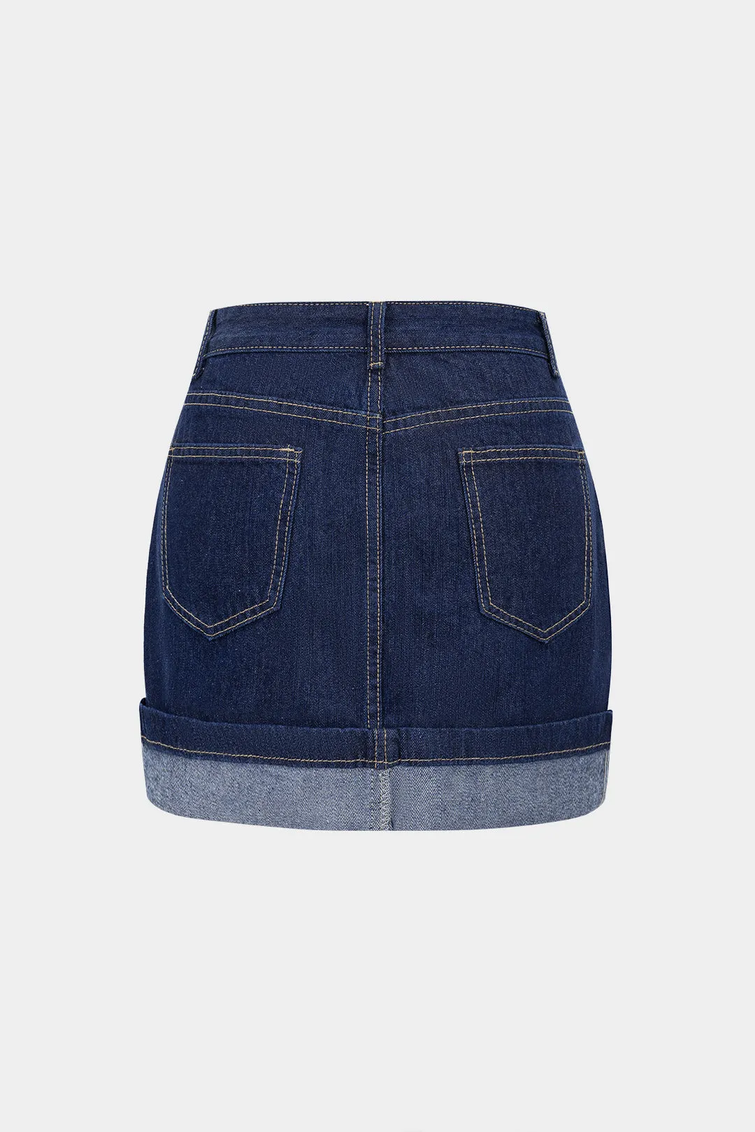 Denim Cuffed Mini Skirt sold by Micas product image thumbnail 2