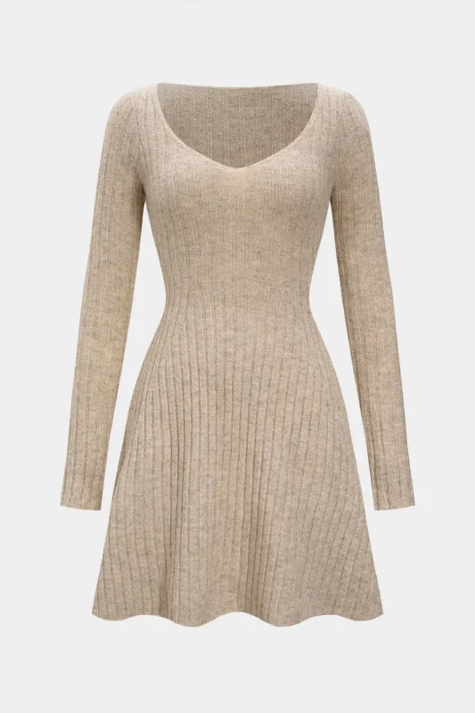 Knit Ruched Long-Sleeve Mini Dress sold by Micas