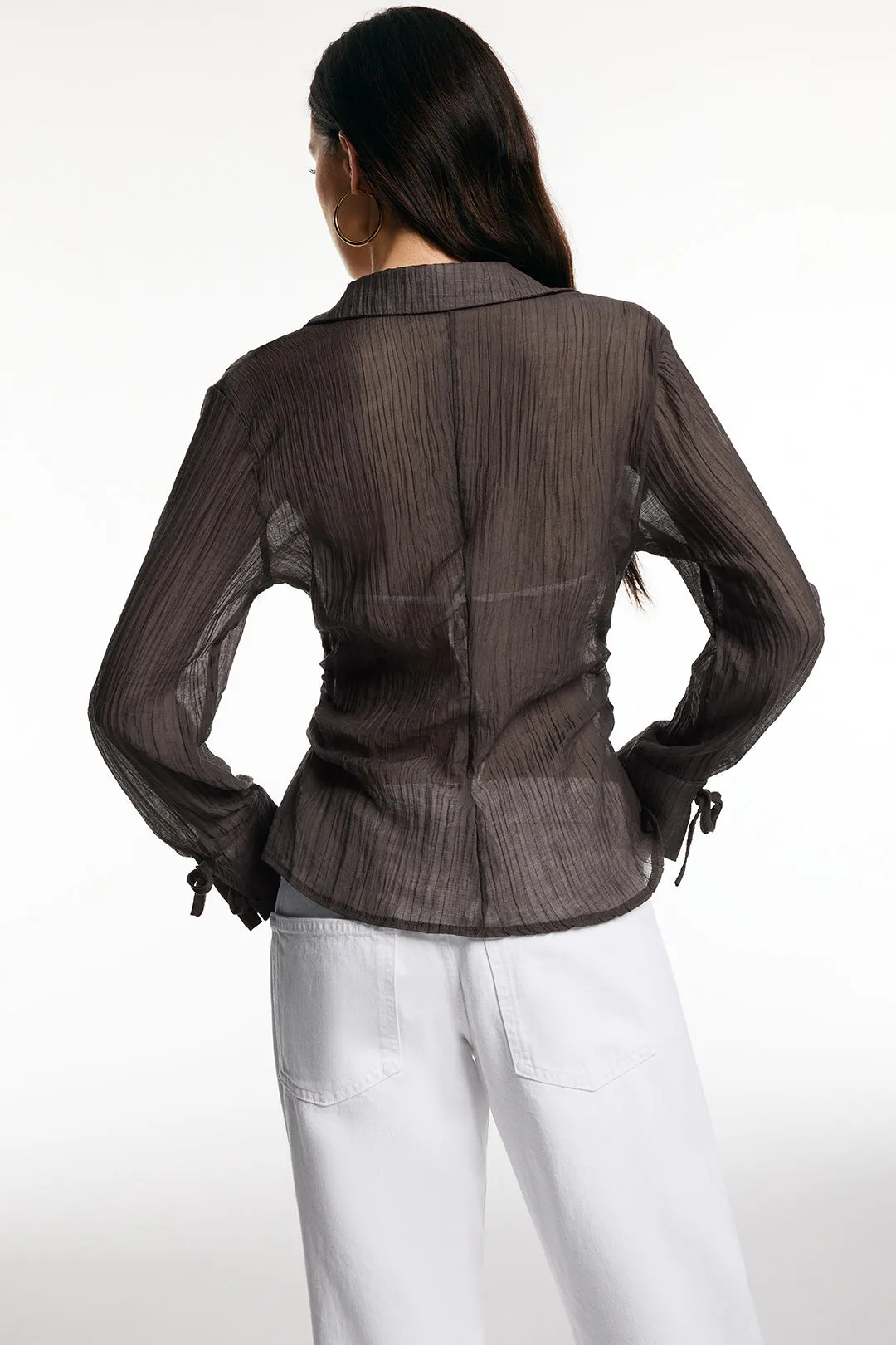 Texture Bow Long-Sleeve Shirt sold by Micas product image thumbnail 5