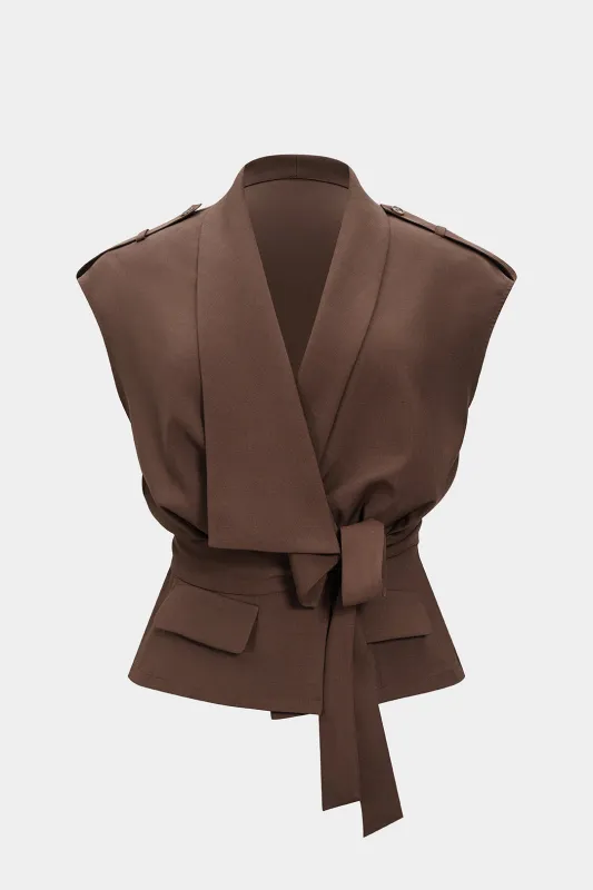 Plus Size Tie-Front Vest sold by Micas