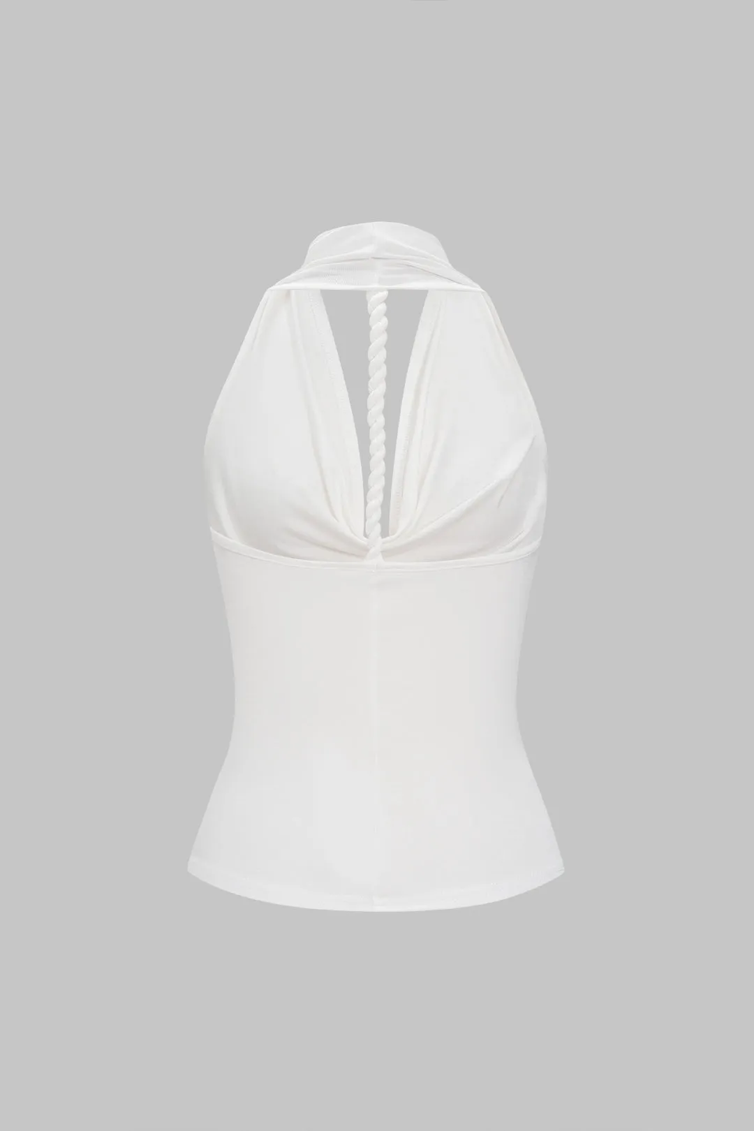 Halter Draped Cowl Neck Ruched Twist Knot Backless Cami Top sold by Micas product image thumbnail 2