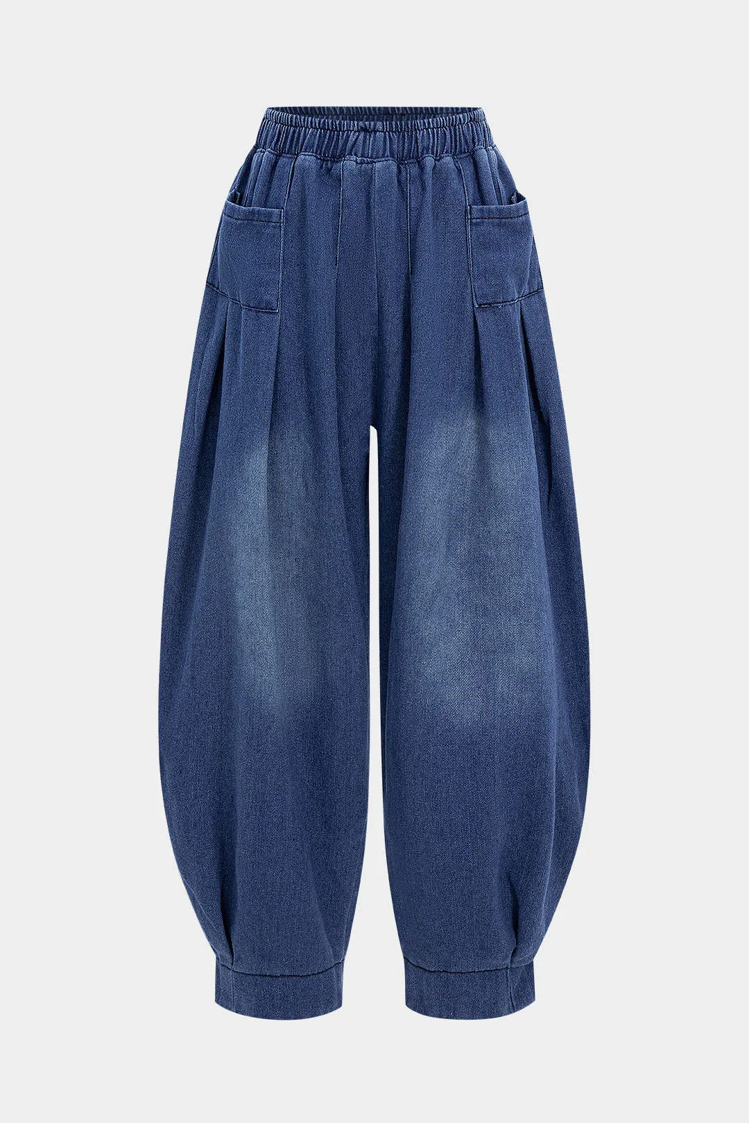 Denim Shirred Lantern Jeans sold by Micas