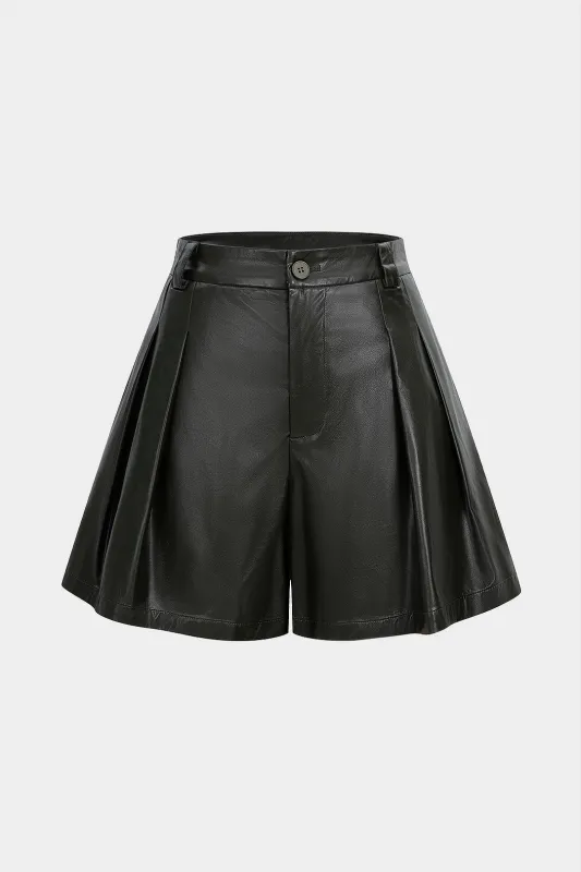 Faux Leather Ruched Shorts sold by Micas