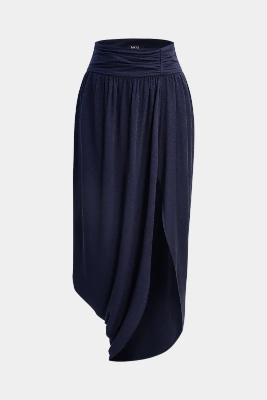 Asymmetrical Ruched Side Split Skirt sold by Micas