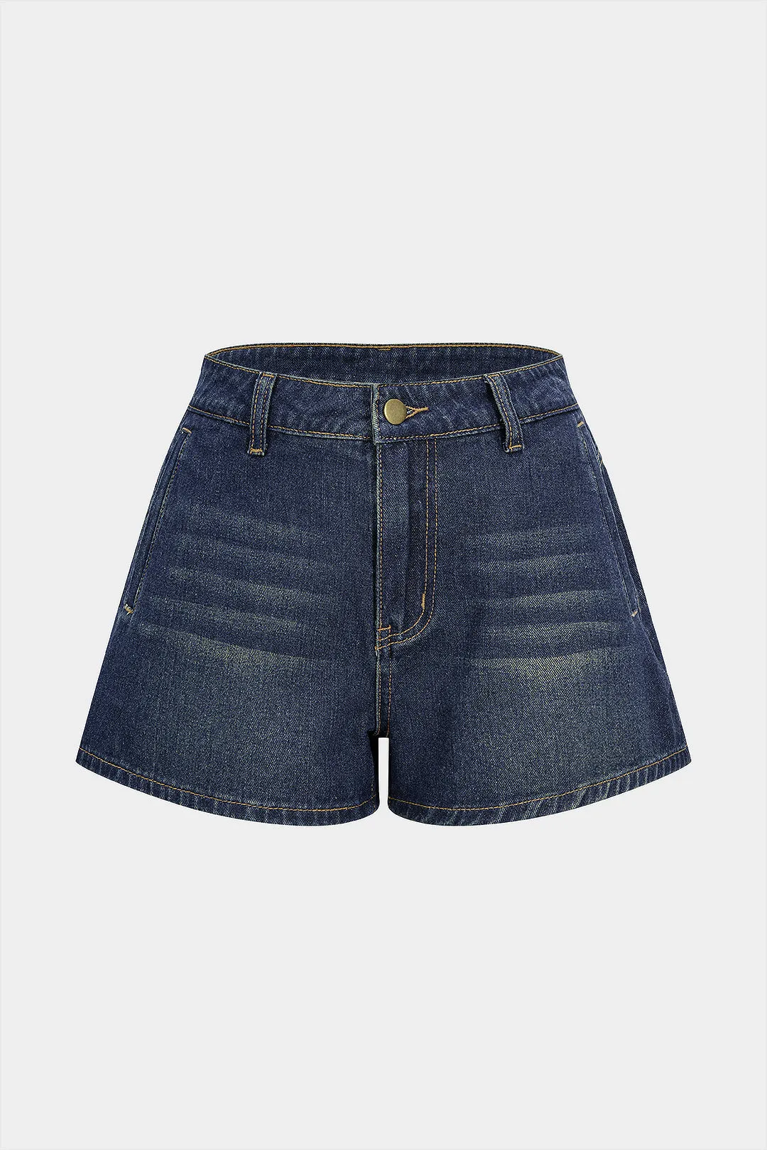 Denim Washed Zipper Jorts sold by Micas