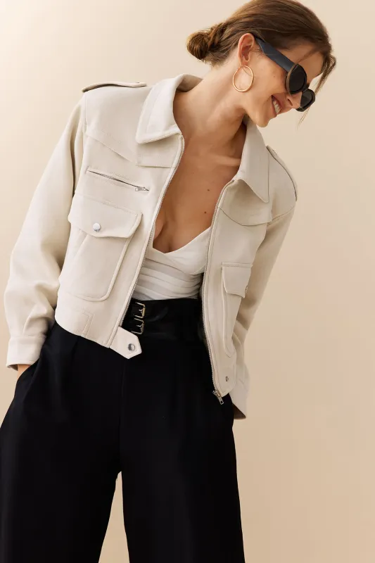 Zipper Button Pocket Jacket sold by Micas