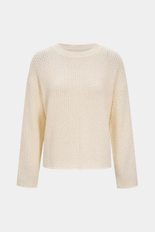 Knit Texture Long-Sleeve Top sold by Micas