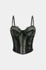 Retro Print Lace Trim Bustier Corset Cami Top sold by Micas