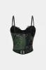 Retro Print Lace Trim Bustier Corset Cami Top sold by Micas