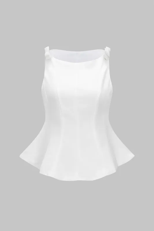 Puff Hem Bow Decor Slip Cami Top sold by Micas