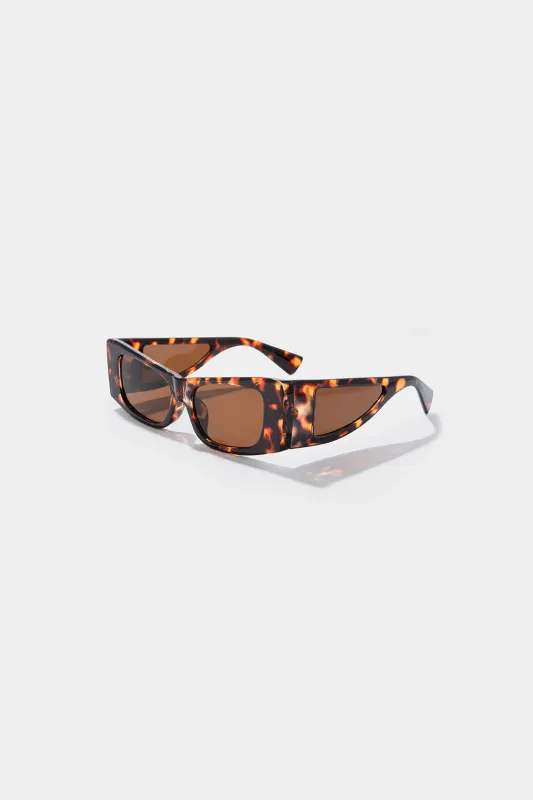 Leopard Pattern Wide Frame Sunglasses sold by Micas