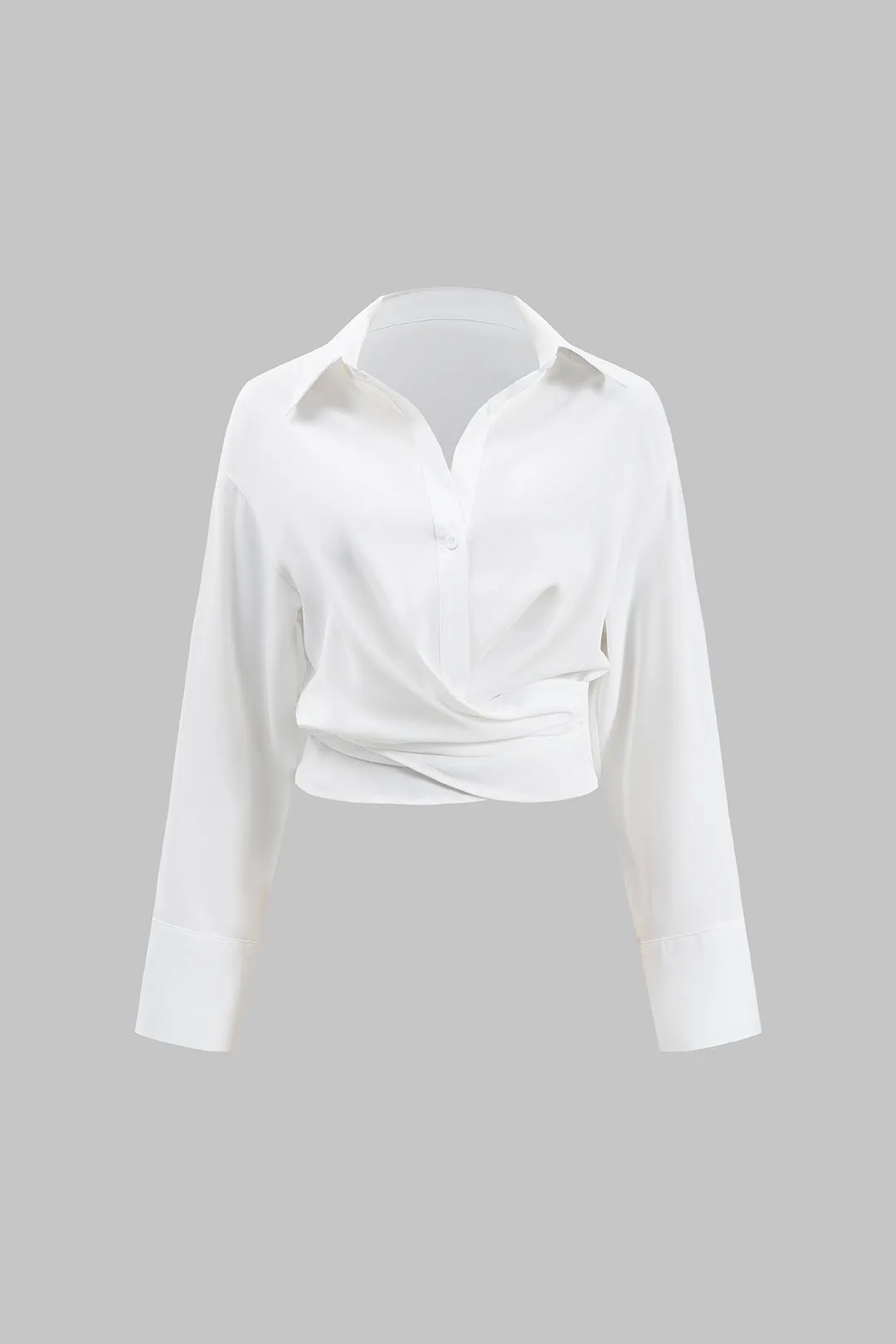 Tie Back Ruched Crossed Long-Sleeve Shirt sold by Micas product image thumbnail 5