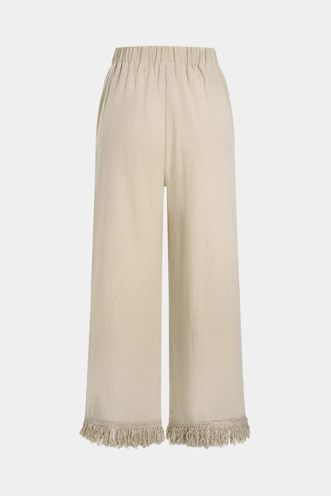 High Waist Ruched Fringe Straight Leg Trousers sold by Micas product image thumbnail 2