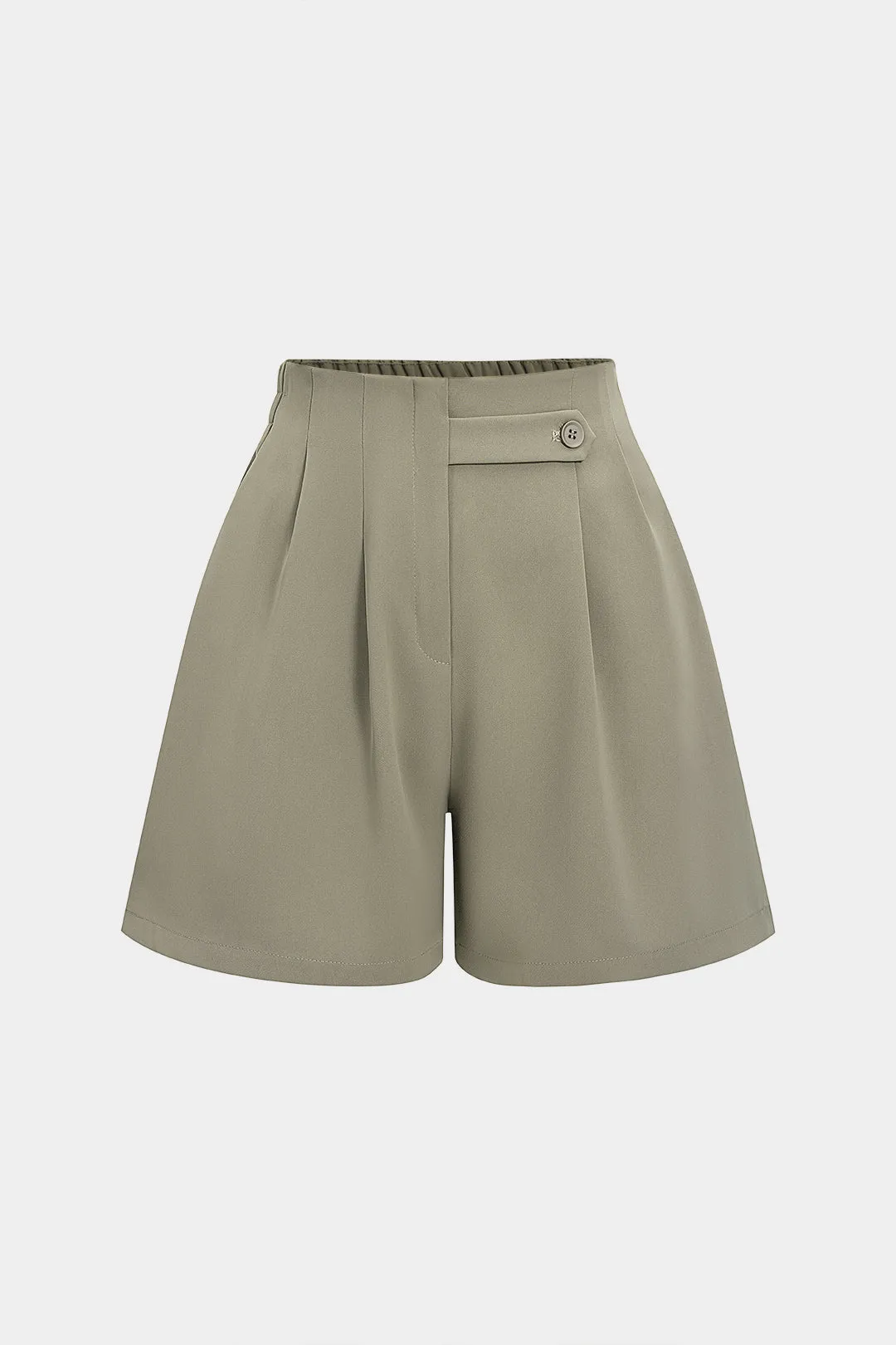 Button Ruched Wide Leg Shorts sold by Micas