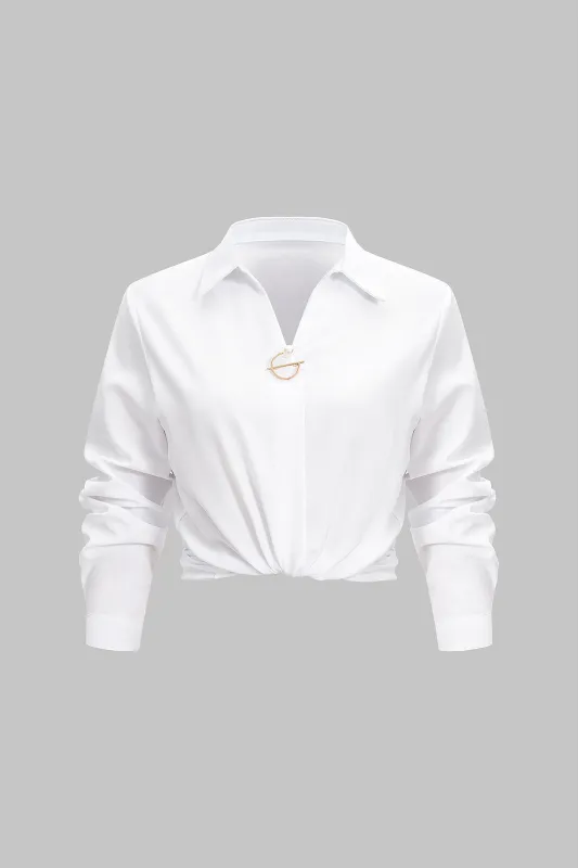 Metallic Decor Long-Sleeve Shirt sold by Micas