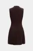 Cowl Neck Ruched Sleeveless ZIpper Mini Dress sold by Micas