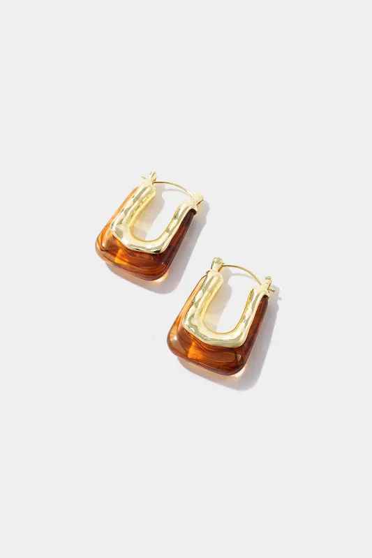 Acrylic Metallic Geometric Earrings sold by Micas