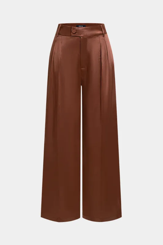 Satin Ruched Wide Leg Trousers sold by Micas