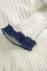 Knit Button Patchwork Denim Frayed Long-Sleeve Dress sold by Micas