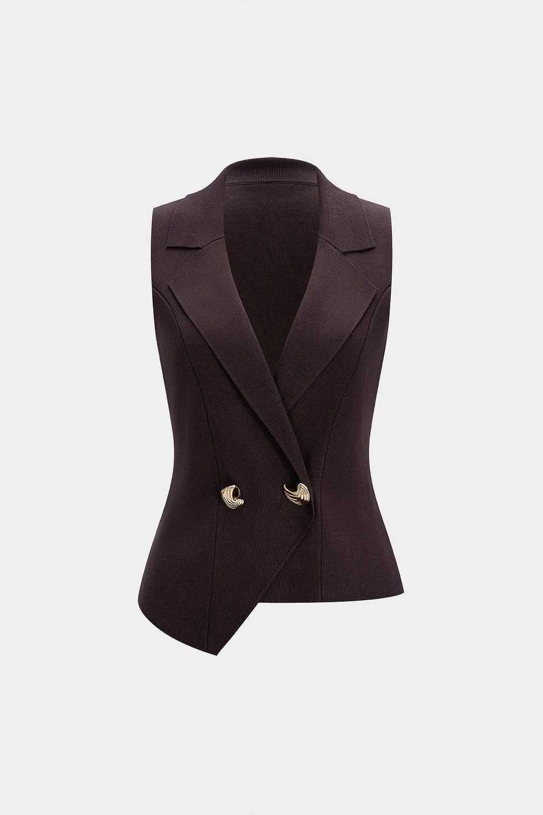 Knit Metallic Asymmetrical Tank Top sold by Micas