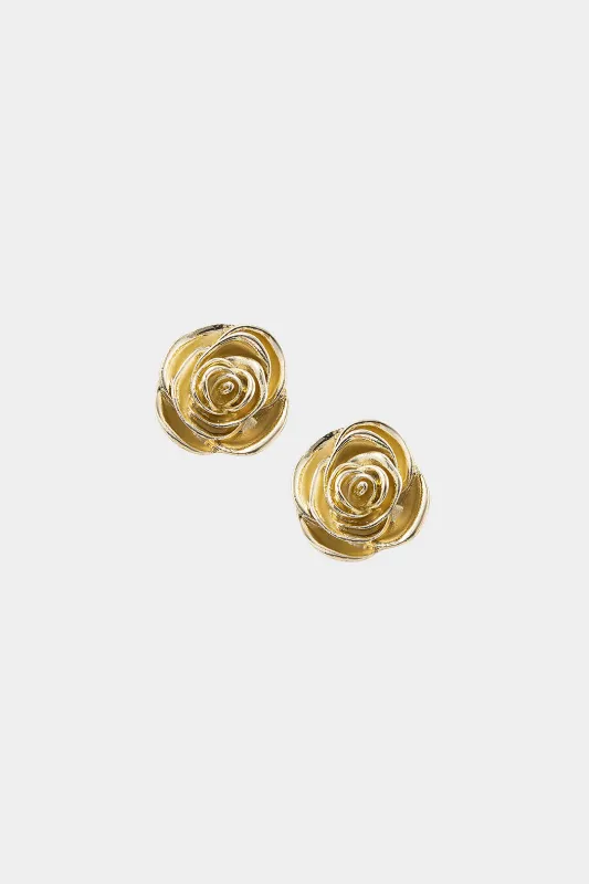 Metallic Flower Shape Earrings sold by Micas