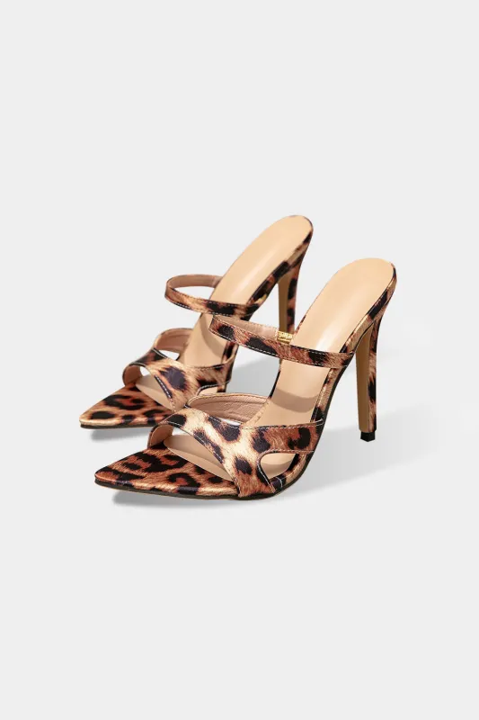 Leopard Leather Pointed Toe High-Heels sold by Micas