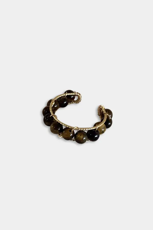 Metallic Woven Stone Decor Ring sold by Micas