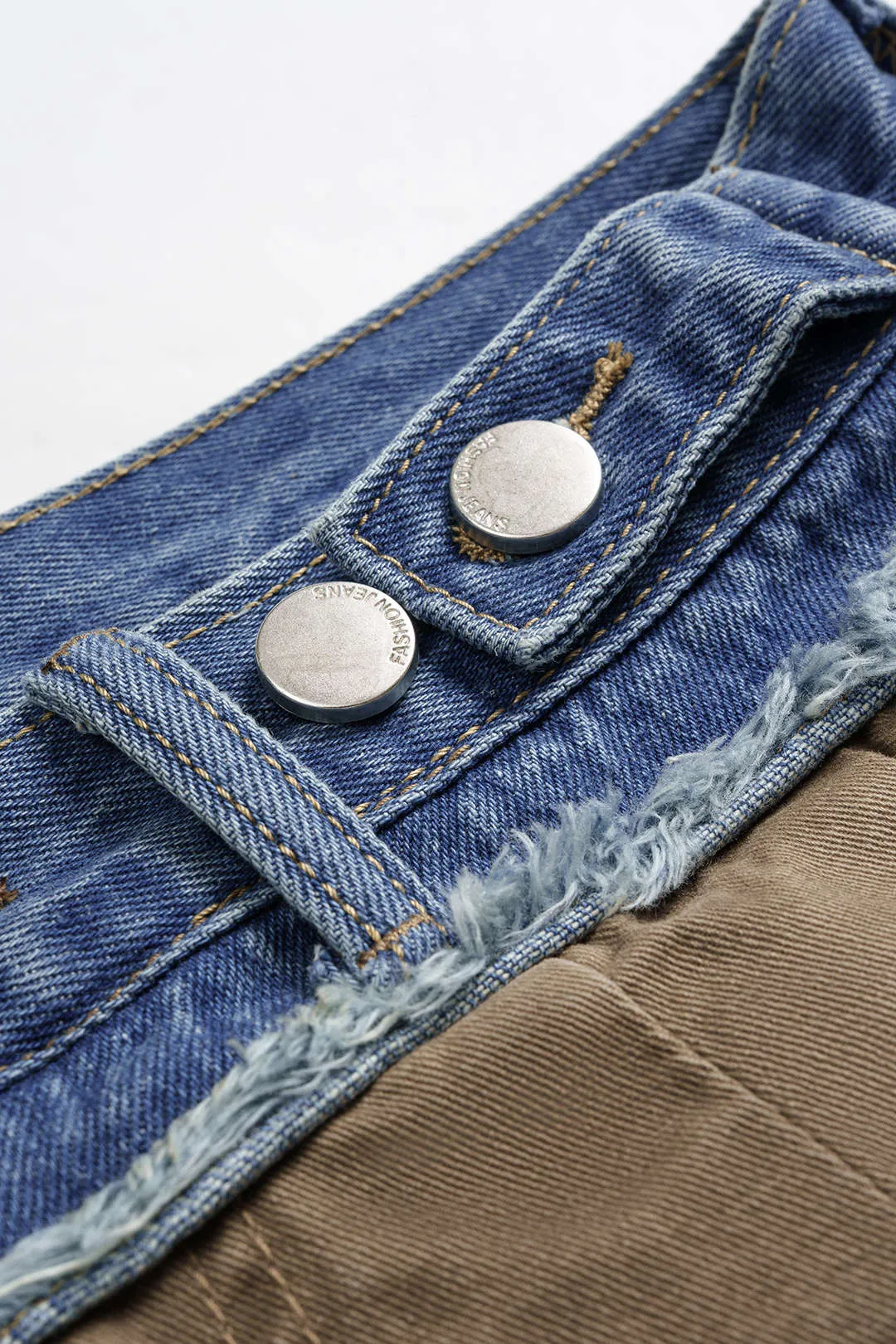 Denim Ruched Pocket Wide Leg Jeans sold by Micas product image thumbnail 3