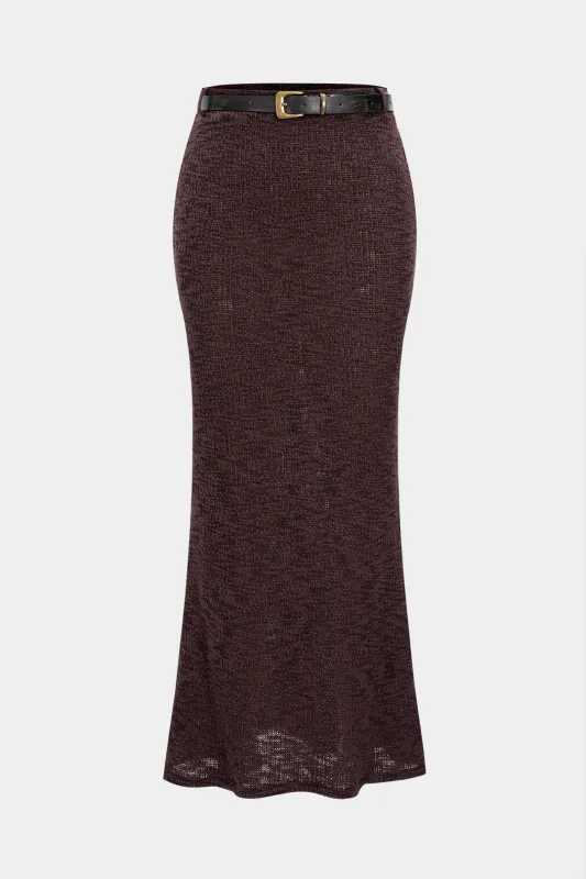 Texture Belted Skirt sold by Micas