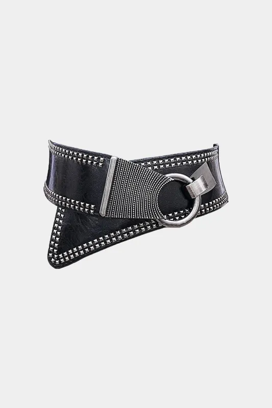 Faux Leather Rivet Wide Corset sold by Micas