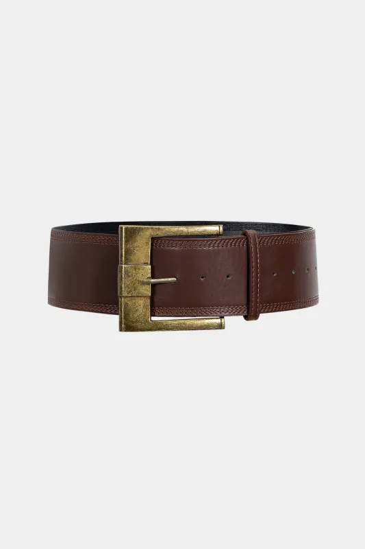 Wide Metallic Buckle Belt sold by Micas