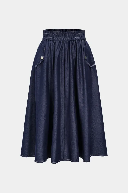 Shirred Ruched High Waist Skirt sold by Micas