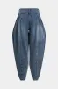 Denim Button Ruched High Waist Lantern Jeans sold by Micas