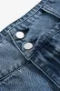 Denim Button Ruched High Waist Lantern Jeans sold by Micas