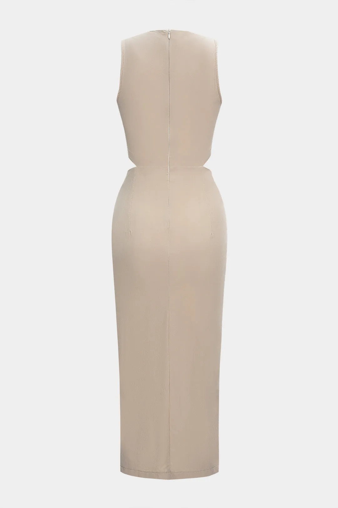 Ruched Cut Out V-Neck Twist Knot Maxi Dress sold by Micas product image thumbnail 2