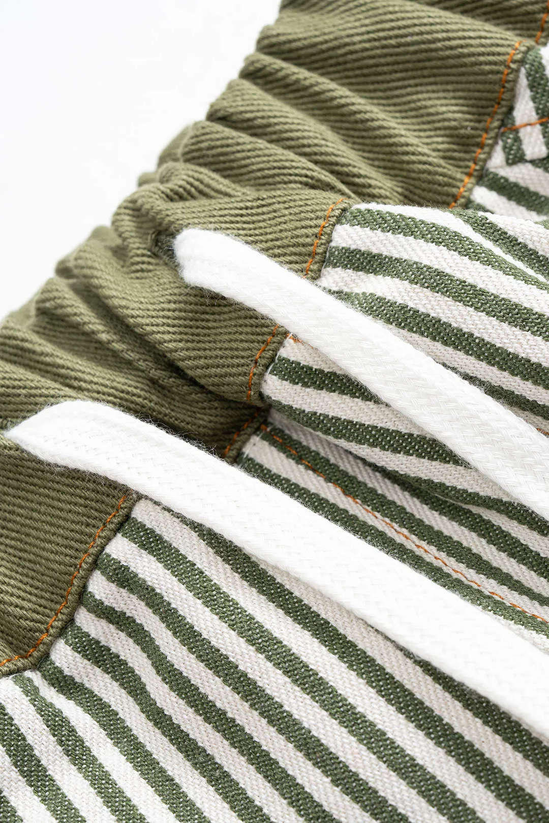 Stripes Print Contrast Shirred Tie-Up Wide Leg Trousers sold by Micas product image thumbnail 3