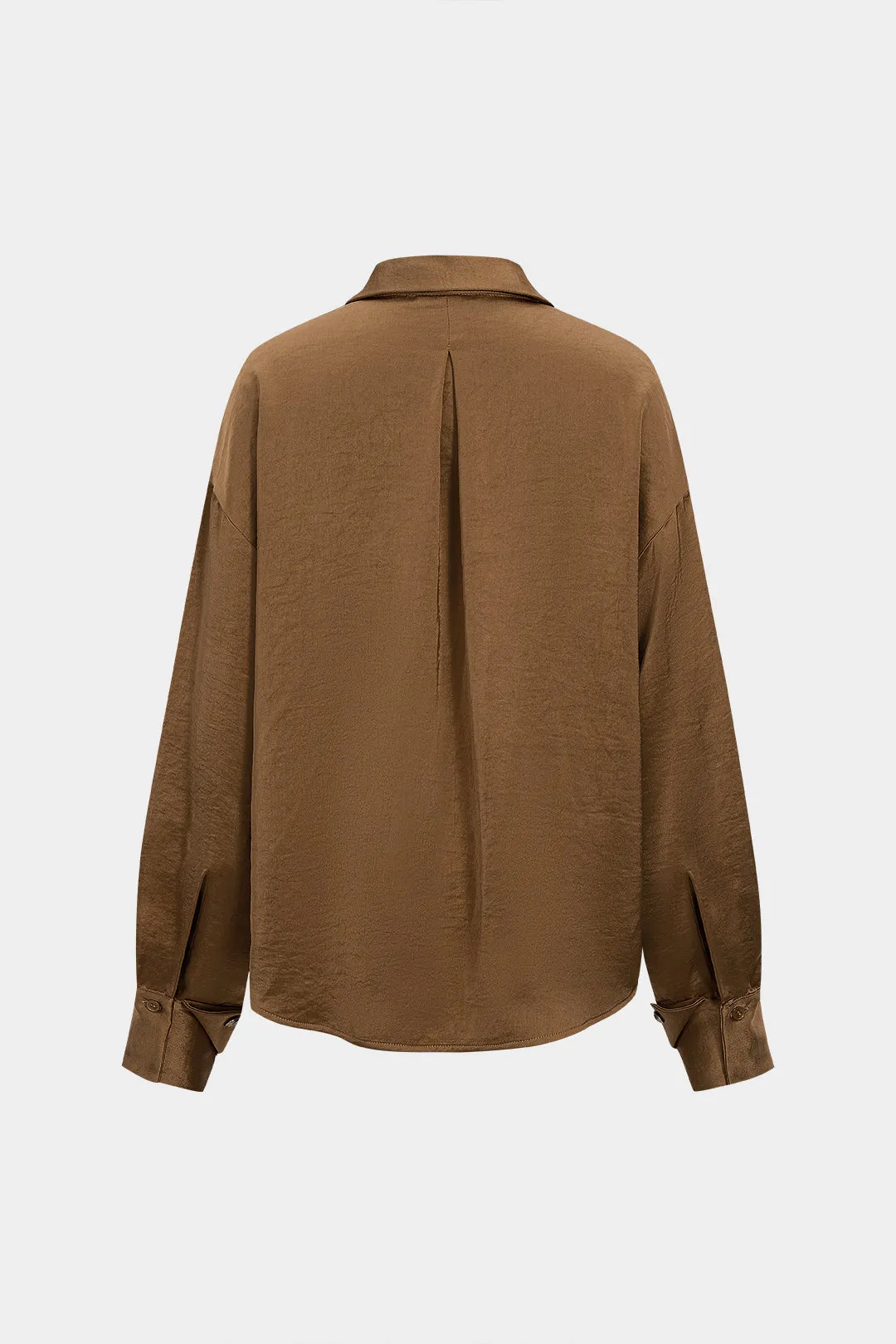 Satin Ruched Button Long-Sleeve Shirt sold by Micas product image thumbnail 2