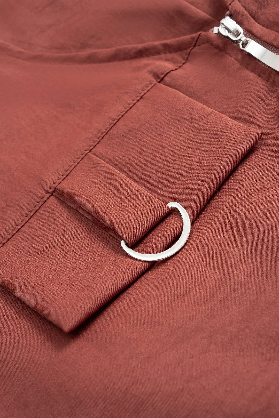 Solid Zipper Tank Top And High Waist Split Skirt Set sold by Micas product image thumbnail 4