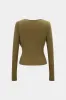 Cowl Neck Ruched Long-Sleeve Top sold by Micas