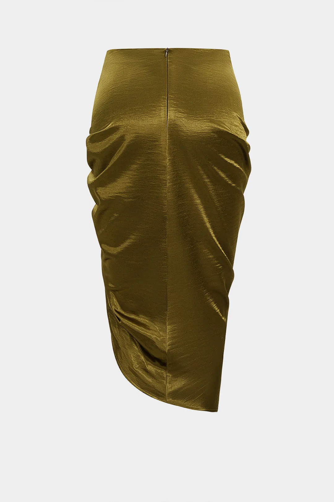 Satin Asymmetrical Twist Knot Zipper Skirt sold by Micas product image thumbnail 2