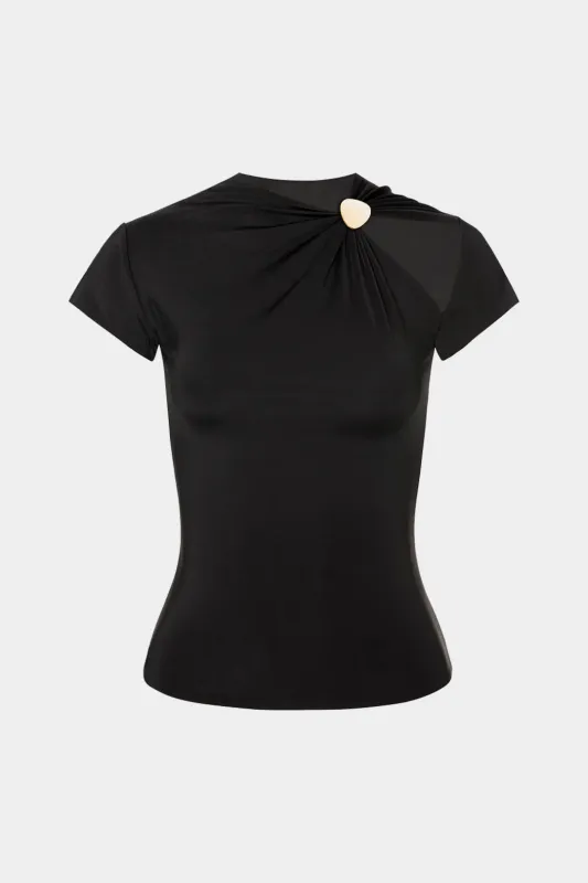 Metallic Decor Ruched T-Shirt sold by Micas