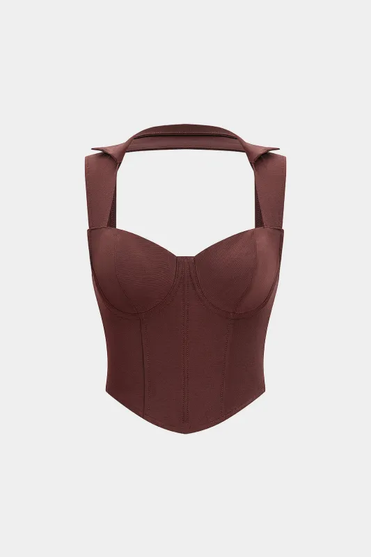 Solid Bustier Corset Tank Top sold by Micas