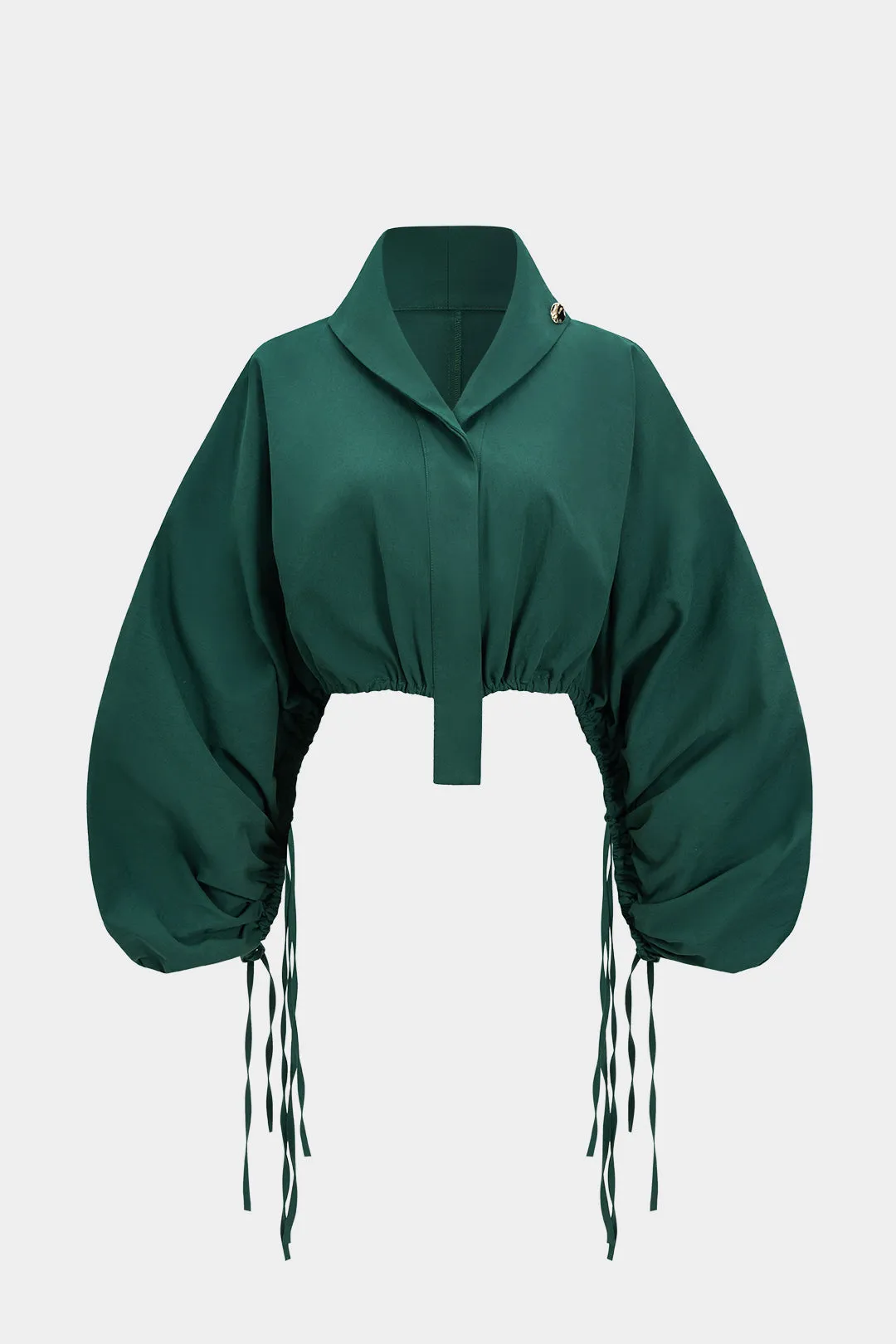 Ruched Drawstring Long-Sleeve Shirt sold by Micas