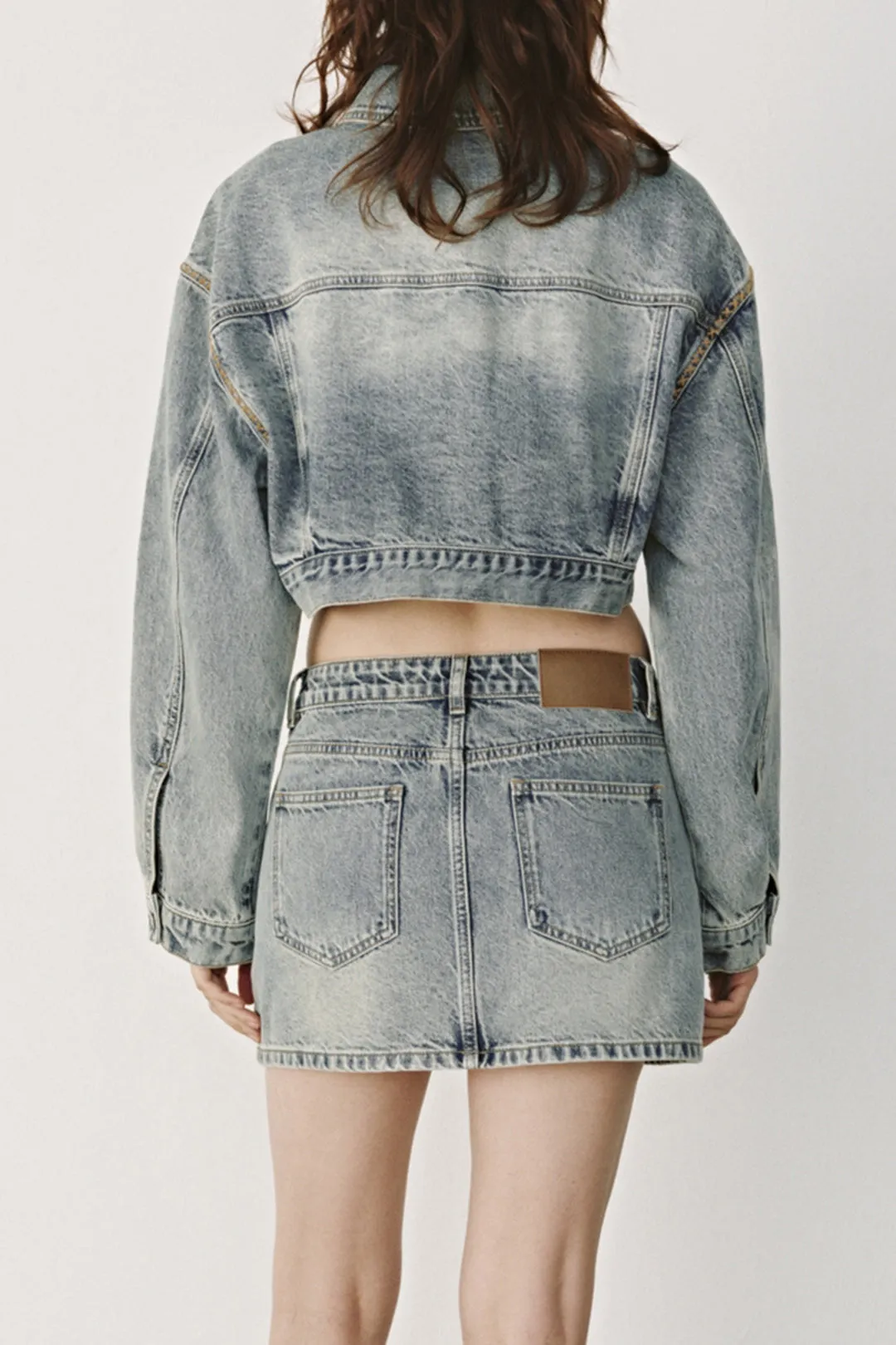 Denim Button Seamdetail Pocket Long-Sleeve Top sold by Micas product image thumbnail 5